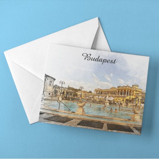 Vintag Budapest Ungarn Panoramasicht Postkarte