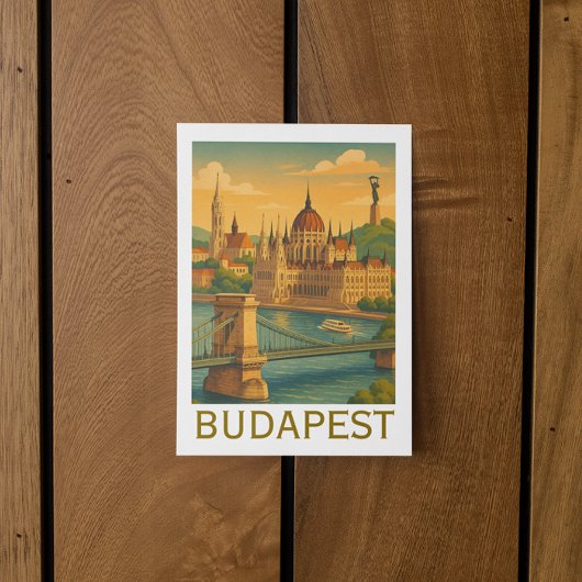 Vintag Budapest Ungarn Reisen Kunst drucken Postkarte