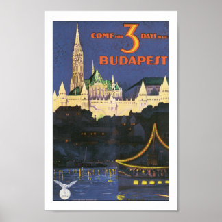 Vintag Budapest Ungarn Reiseplakat drucken Poster