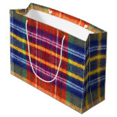 Vintag Buffalo Kariert Große Geschenktüte (Rückseite Schrägansicht)