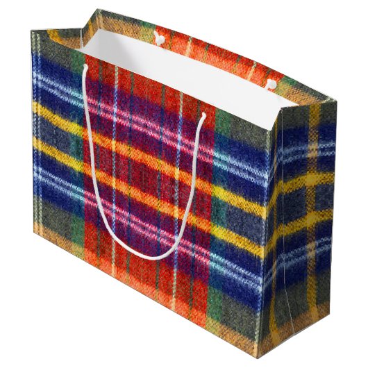 Vintag Buffalo Kariert Große Geschenktüte (Rückseite Schrägansicht)