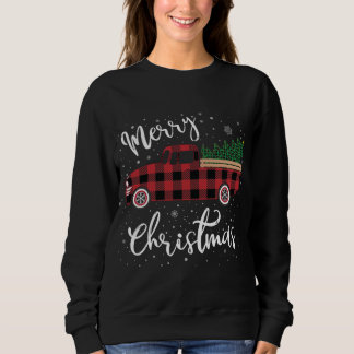 Vintag Buffalo Kariert Red Truck Frohe Weihnachten Sweatshirt