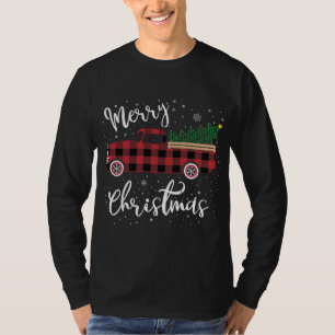 Vintag Buffalo Kariert Red Truck Frohe Weihnachten T-Shirt