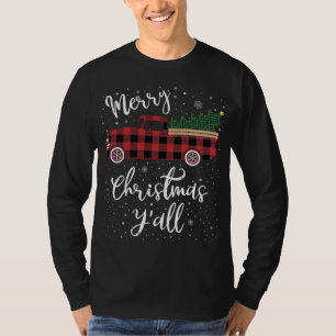 Vintag Buffalo Kariert Red Truck Frohe Weihnachten T-Shirt