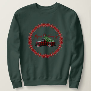 Vintag Buffalo Kariert Truck Frohe Weihnachten Sweatshirt