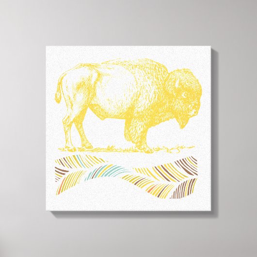 Vintag Buffalo Leinwanddruck (Vorderseite)