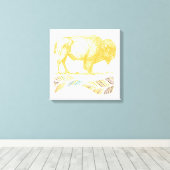 Vintag Buffalo Leinwanddruck (Insitu (Holzboden))