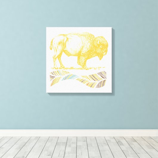 Vintag Buffalo Leinwanddruck (Insitu (Holzboden))