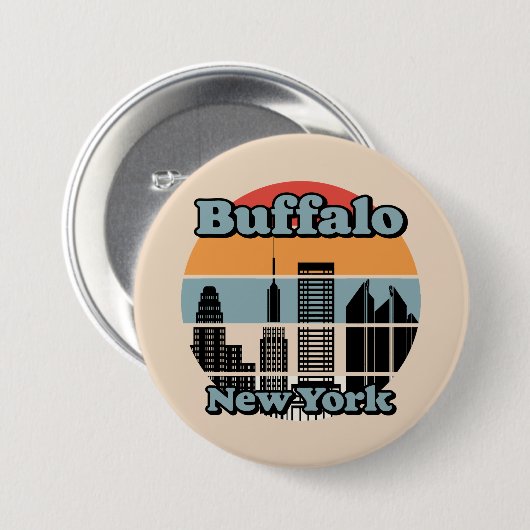Vintag Buffalo New York Button (Vorne & Hinten)