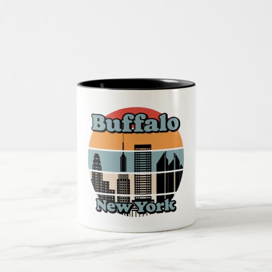 Vintag Buffalo New York Zweifarbige Tasse (Mittel)