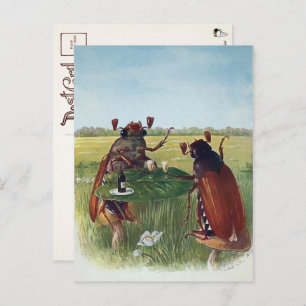 Vintag Bug Wine Party Postkarte