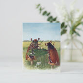 Vintag Bug Wine Party Postkarte  (Stehend Vorderseite)