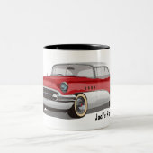 Vintag Buick auf Weiß Zweifarbige Tasse (Mittel)