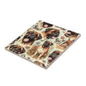 Vintag Bullmastiff Nahtlos Fliese (Seite)