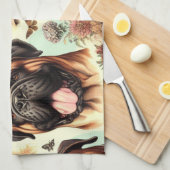 Vintag Bullmastiff Nahtlos Geschirrtuch (Viertel Falte)