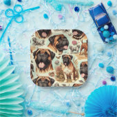Vintag Bullmastiff Nahtlos Pappteller (Party)