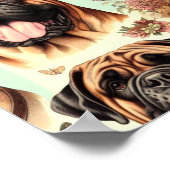 Vintag Bullmastiff Nahtlos Poster (Ecke)