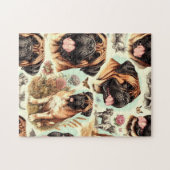 Vintag Bullmastiff Nahtlos Puzzle (Horizontal)
