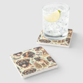 Vintag Bullmastiff Nahtlos Steinuntersetzer (Seitenansicht)