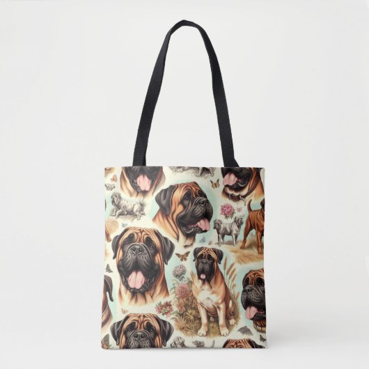 Vintag Bullmastiff Nahtlos Tasche (Vorderseite)