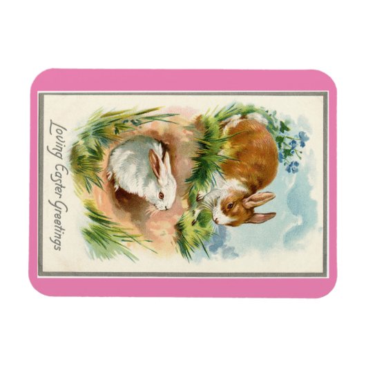 Vintag Bunnies Oster Magnet (Horizontal)