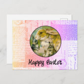 Vintag Bunnies Osterpostkarte Postkarte (Vorne/Hinten)