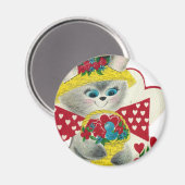 Vintag Bunny Hallo Magnet (Vorderseite/Rückseite)