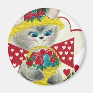 Vintag Bunny Hallo Magnet