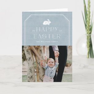 Vintag Bunny Oaster Foto Card - Blau Dankeskarte