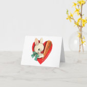 Vintag Bunny Valentine Karte (Gelbe Blume)