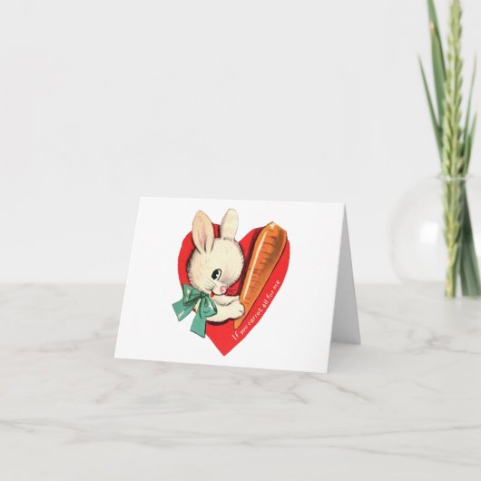 Vintag Bunny Valentine Karte (Vorderseite)