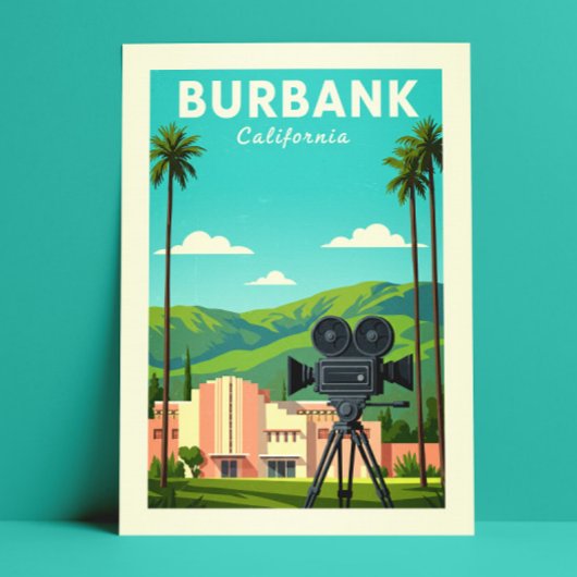 Vintag Burbank California Postkarte