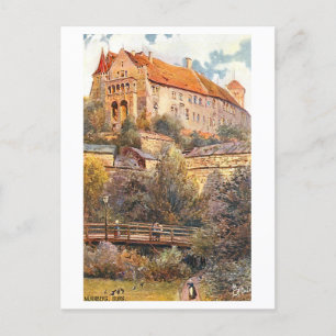 Vintag Burg (Schlossberg) in Nürnberg, Deutschland Postkarte
