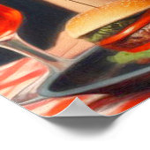 Vintag Burger GRILLEN Woman Poster (Ecke)