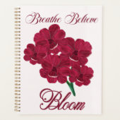 Vintag Burgund Anemone Florals - Atmen, glauben Planer (Vorderseite)