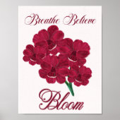 Vintag Burgund Anemone Florals - Atmen, glauben Poster (Vorne)
