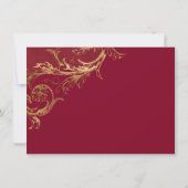 Vintag Burgundy Gold Damasky Script Bridesmaid Einladung