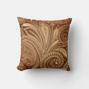 Vintag Burgundy Gold Paisley Elegante Luxus Kissen