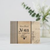 Vintag Burlap Stylish French Paris Postkarte (Stehend Vorderseite)