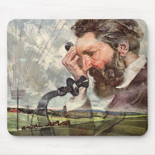 Vintag Business, Alexander Graham Bell Telefone Mousepad (Vorne)