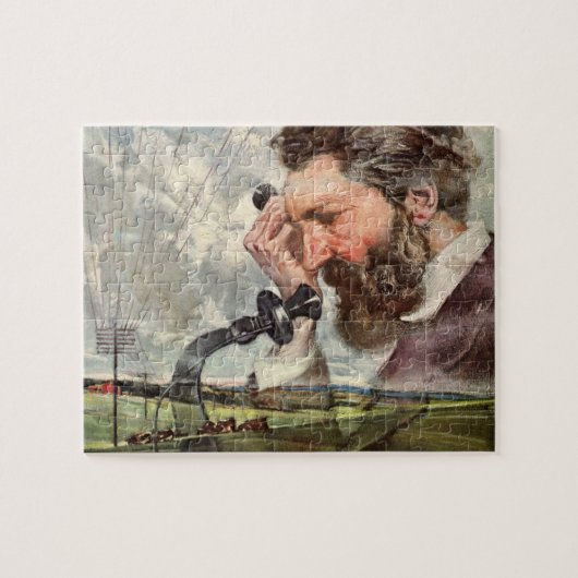 Vintag Business, Alexander Graham Bell Telefone Puzzle (Horizontal)