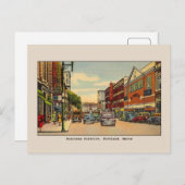 Vintag Business District, Portland, ME Postkarte (Vorne/Hinten)