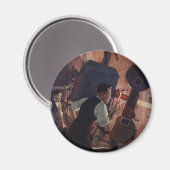 Vintag Business, Kinoprojektionist Magnet (Vorderseite/Rückseite)