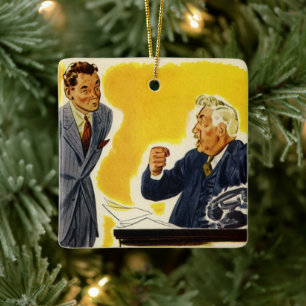 Vintag Business, Mad CEO Führungskraft Chefmitarbe Keramikornament