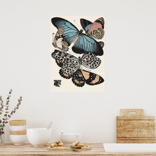 Vintag Butterflies E.A. Séguy Poster (Küche)