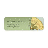 Vintag Butterfly Green Wood Grain Star-Adresse (Vorne)
