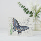 Vintag Butterfly Kiss, Carte Postale Postkarte (Stehend Vorderseite)