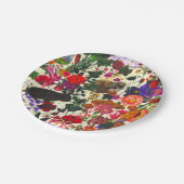 Vintag Butterfly Rabbit Garden Floral Wasserfarbe Pappteller (Schrägansicht)