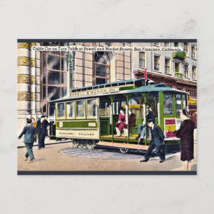 Vintag Cable Car Turn Table San Francisco, CA Postkarte
