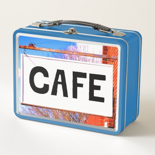 Vintag Cafe Sign Metall Brotdose (Vorderseite)